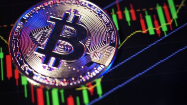 Bitcoin ve borsa grafik barı. Kripto para birimi. Bitcoin Stok Büyümesi. Sanal varlıklara yatırım yapmak. Çizelgeleri ve bitcoin parası olan bir yatırım platformu. Kripto Para Birimi Borsa Dijital Para.