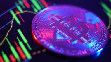 Bitcoin ve borsa grafik barı. Kripto para birimi. Bitcoin Stok Büyümesi. Sanal varlıklara yatırım yapmak. Çizelgeleri ve bitcoin parası olan bir yatırım platformu. Kripto Para Birimi Borsa Dijital Para.