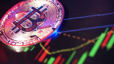 Kara para ve dijital borsa grafik çubuğunu kapatın. Kripto para birimi. Bitcoin Stok Büyümesi. Sanal varlıklara yatırım yapmak. Çizelgeleri ve bitcoin parası olan bir yatırım platformu. dijital para.