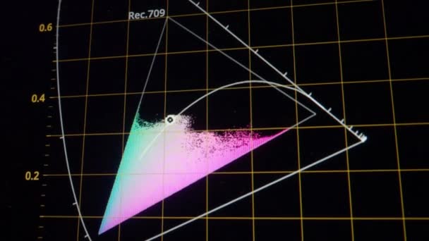 Gráfico Indicador Clasificación Color Pantalla Barra Gráfica Corrección Color Rgb — Vídeo de stock