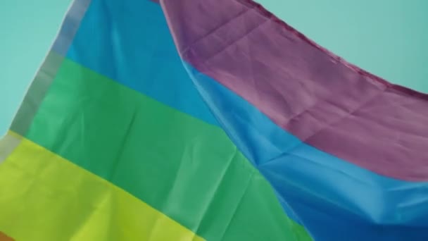 Bandera Del Orgullo Lgbtq Lesbianas Gay Sexsual Transgénero Queer Orgullo — Vídeo de stock