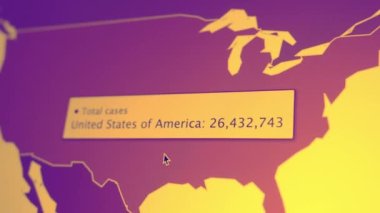 Covid 19 salgın istatistikleri ekranda. Coronavirus vakalarının sayısı artıyor. Harita verileri Corona virüsü salgınında enfeksiyon kapan vakaların sayısının arttığını gösteriyor. Uluslararası istatistikler. Sağlık hizmeti kavramı. 