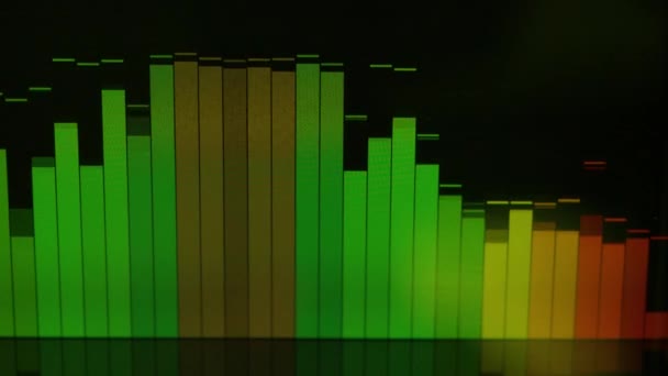 Müzik Ekolayzırı Siyah Arkaplan Döngüsü Animasyonunda Ses Dalgası Eşitleyicisi Müzik — Stok video