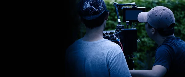 Video Production Scenes Making Commercial Movie Film Crew Team Lightman — Stock Photo, Image