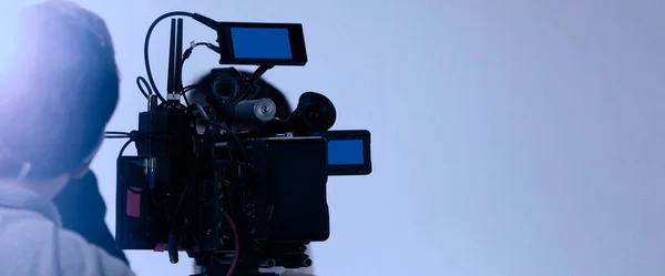 Βιντεοπαραγωγή Στα Παρασκήνια Κάνοντας Τηλεοπτική Διαφημιστική Ταινία Ότι Ομάδα Κινηματογραφικών — Φωτογραφία Αρχείου