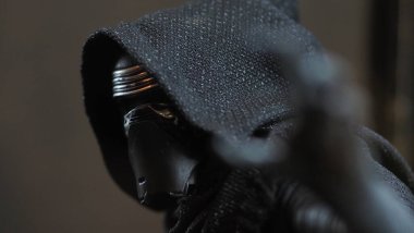 Bangkok Tayland. 30 Nisan 2018. Yıldız Savaşları figürü. Portre resimleri. Oyuncak karakterler model olarak duruyor. Starwars Hasbro oyuncak koleksiyoncusu ve oyuncak yatırımcısı için aksiyon figürü koleksiyonu. Gerçekçi detaylar.