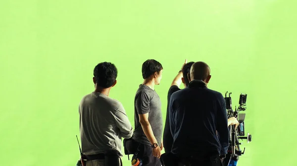 Producción Vídeo Entre Bastidores Hacer Película Comercial Televisión Que Equipo — Foto de Stock