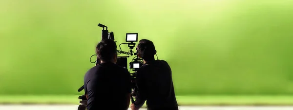Videoproduktion Hinter Den Kulissen Making Werbefilm Dass Filmteam Lichtmann Und — Stockfoto