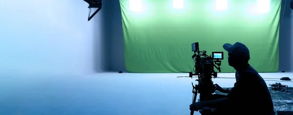 Produção Vídeo Nos Bastidores Fazendo Filme Comercial Que Equipe Filmagem — Fotografia de Stock