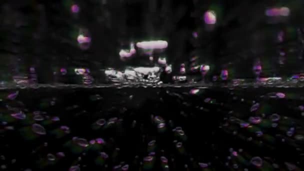 Pęcherzyki Sodowe Abstrakcyjne Tło Pęcherzyki Sodowe Rozpryskują Się Linii Wody — Wideo stockowe