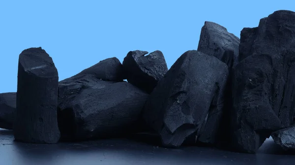 Деревянный Уголь Черный Уголь Черном Текстурированном Полу Используется Приготовления Гриля — стоковое фото