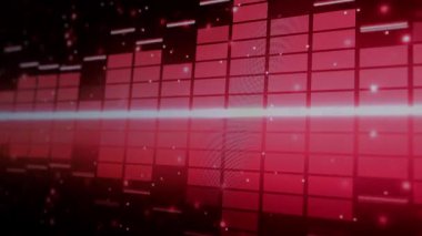 Ses Dengeleyici. Dijital müzik ya da ses dalgası görüntüleri. Siyah döngü animasyonunda ses dalgası eşitleyici ölçek. renk müzik dengeleyicisi soyut. Gradyan tayf çubuğu grafiği. Dalga Parıldayan Nabız Dansı