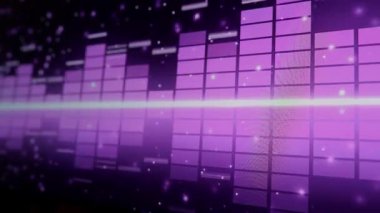 Ses Dengeleyici. Dijital müzik ya da ses dalgası görüntüleri. Siyah döngü animasyonunda ses dalgası eşitleyici ölçek. renk müzik dengeleyicisi soyut. Gradyan tayf çubuğu grafiği. Dalga Parıldayan Nabız Dansı