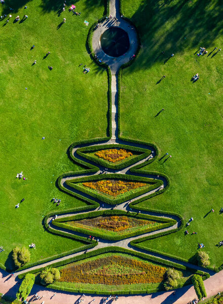 Uman Sofievka autumn park from the air