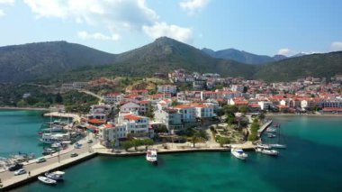 Datca şehri ve Ege deniz kıyısı Mugla-TURKEY 'nin hava manzarası