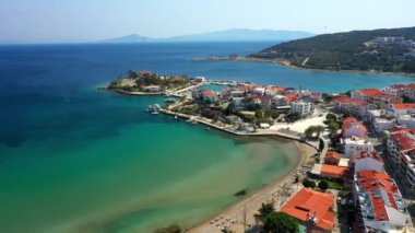 Datca şehri ve Ege deniz kıyısı Mugla-TURKEY 'nin hava manzarası