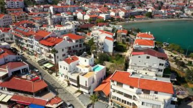 Datca şehri ve Ege deniz kıyısı Mugla-TURKEY 'nin hava manzarası