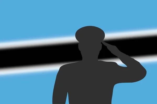 Solder Silhouette Blur Background Botswana Flag Template Memorial Day — Stock Vector