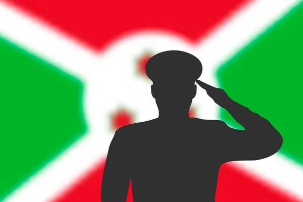 Lötsilhouette Auf Verschwommenem Hintergrund Mit Burundi Flagge Vorlage Für Den — Stockvektor