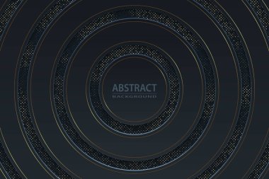 Altın elementli Geometrik siyah lüks arkaplan, kağıt kavramı tasarımı