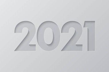 Kesik kağıt tarzında 2021 yılbaşı geçmişi. Şenlikli premium tasarımı