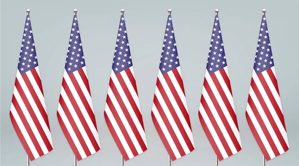 Usa Hängen Flagge Stand Hintergrund Der Konferenz — Stockvektor