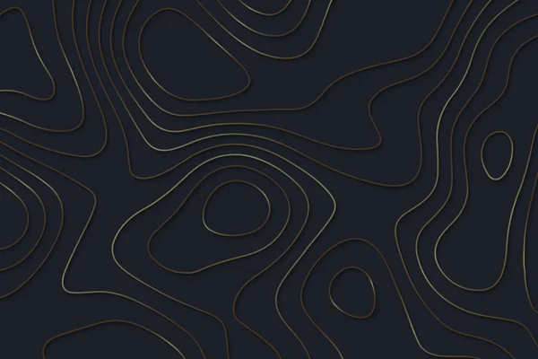 Geometrische Gesneden Papier Zwarte Luxe Achtergrond Met Gouden Elementen Topografie — Stockvector