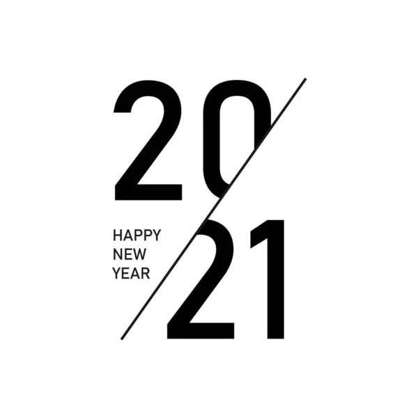 Feliz Año Nuevo 2021 Logotipo Diseño Texto — Vector de stock