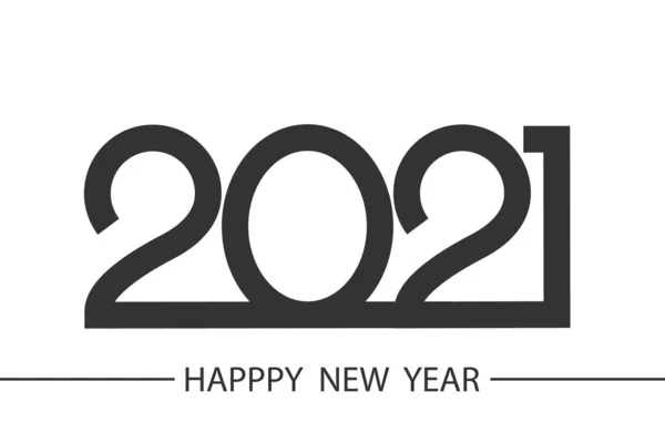 Feliz Año Nuevo 2021 Logotipo Diseño Texto — Vector de stock