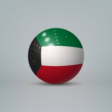 Kuveyt bayraklı gerçekçi plastik top ya da küre