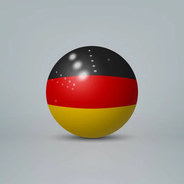 Bola Esfera Plástico Brillante Realista Con Bandera Alemania — Archivo Imágenes Vectoriales
