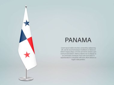 Panama bayrağı sallanıyor. Siyasi konferans afişi şablonu