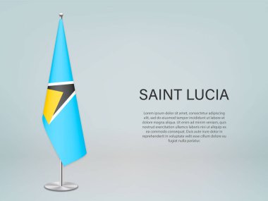 Aziz Lucia bayrağı sallanıyor. Siyasi konferans afişi şablonu