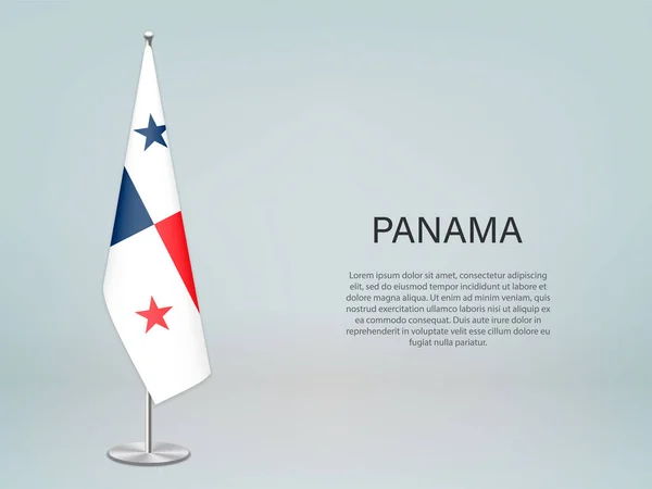 Panama Pendaison Drapeau Barre Modèle Bannière Conférence Politique — Image vectorielle
