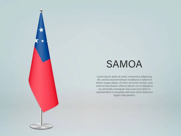 Bandeira Suspensão Samoa Modelo Para Banner Conferência Política — Vetor de Stock