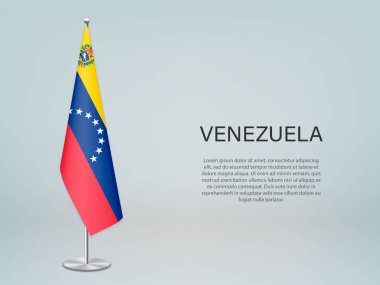Venezuela bayrak sallıyor. Siyasi konferans afişi şablonu