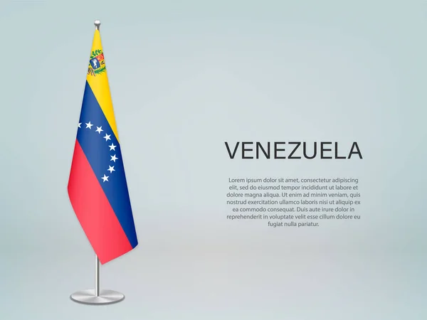 Venezuela Colgando Bandera Estrado Plantilla Para Pancarta Conferencia Política — Archivo Imágenes Vectoriales
