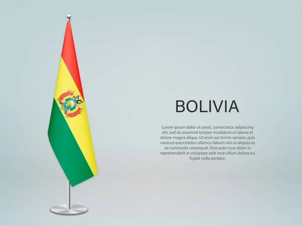 Bolivie Accroche Son Drapeau Barre Modèle Bannière Conférence Politique — Image vectorielle