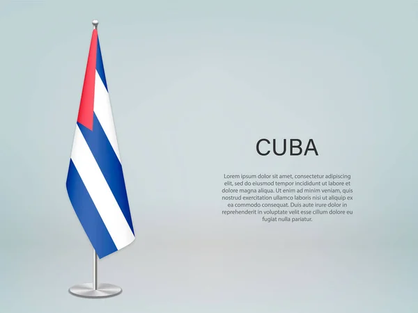Cuba Suspendue Drapeau Barre Modèle Bannière Conférence Politique — Image vectorielle