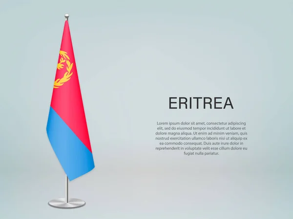 Eritrea Věší Vlajku Stojan Šablona Pro Politickou Konferenci — Stockový vektor