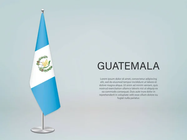 Guatemala Hangt Vlag Tribune Sjabloon Voor Politieke Conferentie Banner — Stockvector