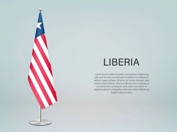 Liberia Colgando Bandera Estrado Plantilla Para Pancarta Conferencia Política — Archivo Imágenes Vectoriales