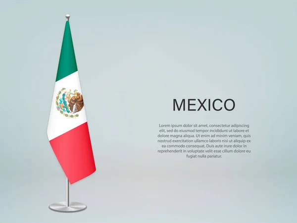 Mexico Hanging Flag Stand Template Politic Conference Banner — Stock Vector