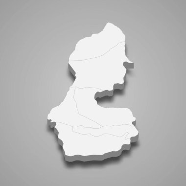 Batman 'in 3d izometrik haritası Türkiye' nin bir vilayeti, vektör illüstrasyonudur.