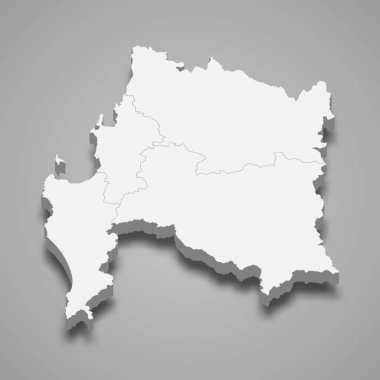 Biyobiyolojinin 3d izometrik haritası, Şili 'nin bir bölgesidir.