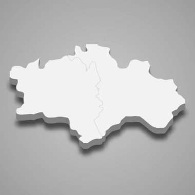 Chiayi şehrinin 3d izometrik haritası Tayvan 'ın bir bölgesidir.