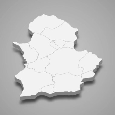 3d izometrik Corum haritası Türkiye 'nin bir vilayeti, vektör illüstrasyonudur