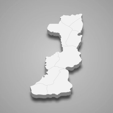 Edirne 3d izometrik haritası, vektör illüstrasyonunda Türkiye 'nin bir vilayeti.