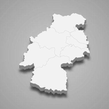 Huancavelica 'nın 3d izometrik haritası Peru' nun bir bölgesidir.