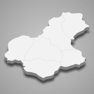Karabuk, Türkiye 'nin 3d izometrik haritası, vektör illüstrasyonu
